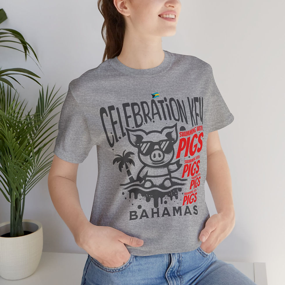 Thumbnail: Bahamas Souvenir Gift Celebration Key Bahamas Swimming Pigs Unisex Bahamas Shirt