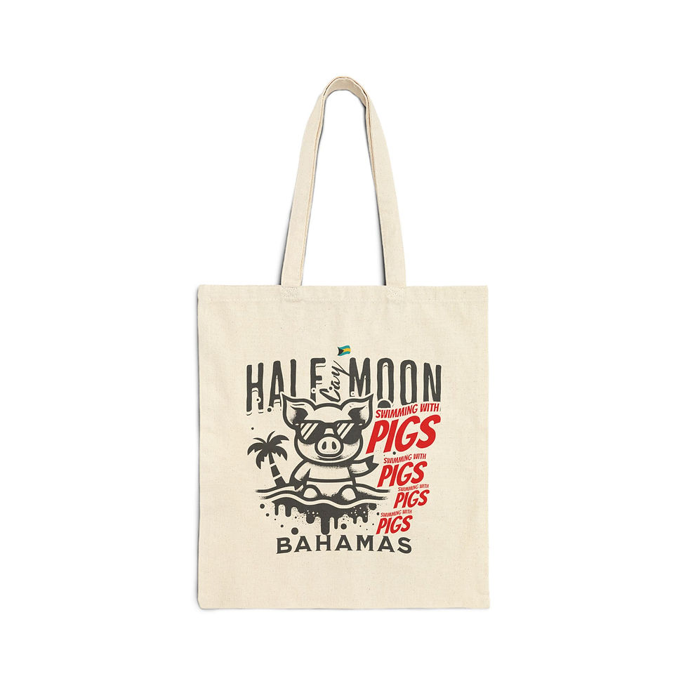 Bahamas Souvenir Gift : Half Moon Cay Bahamas Swimming Pigs Bahamas Tote Bag