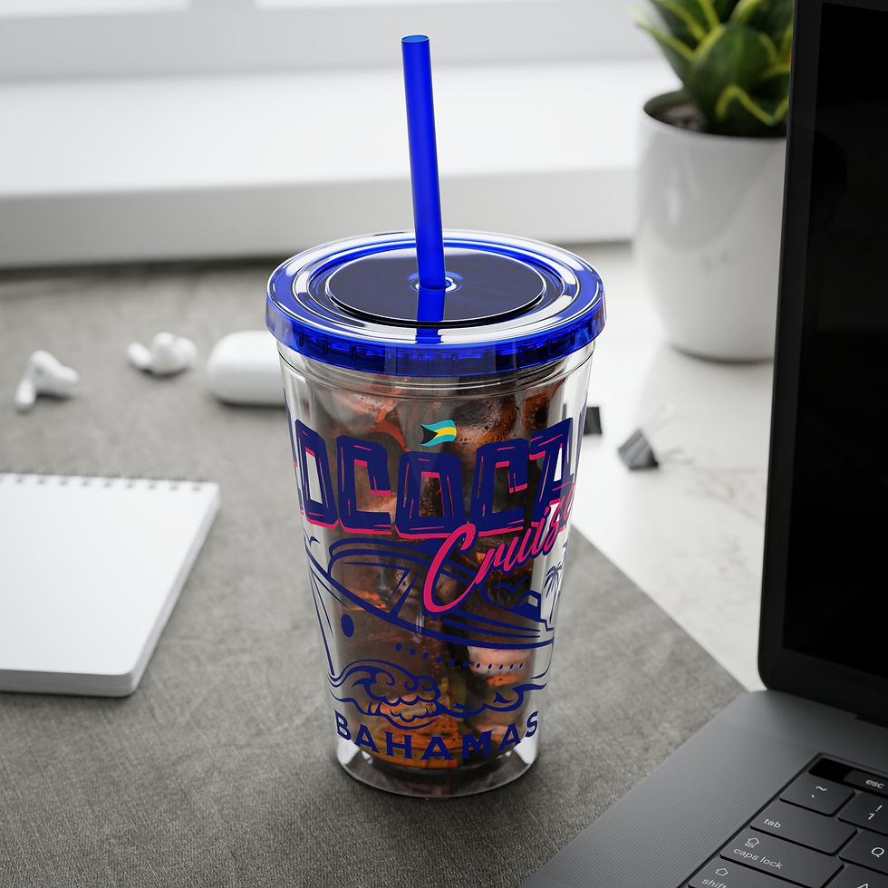 Thumbnail: Bahamas Souvenir Gift : CocoCay Bahamas Cruise Bahamas Tumbler With Straw