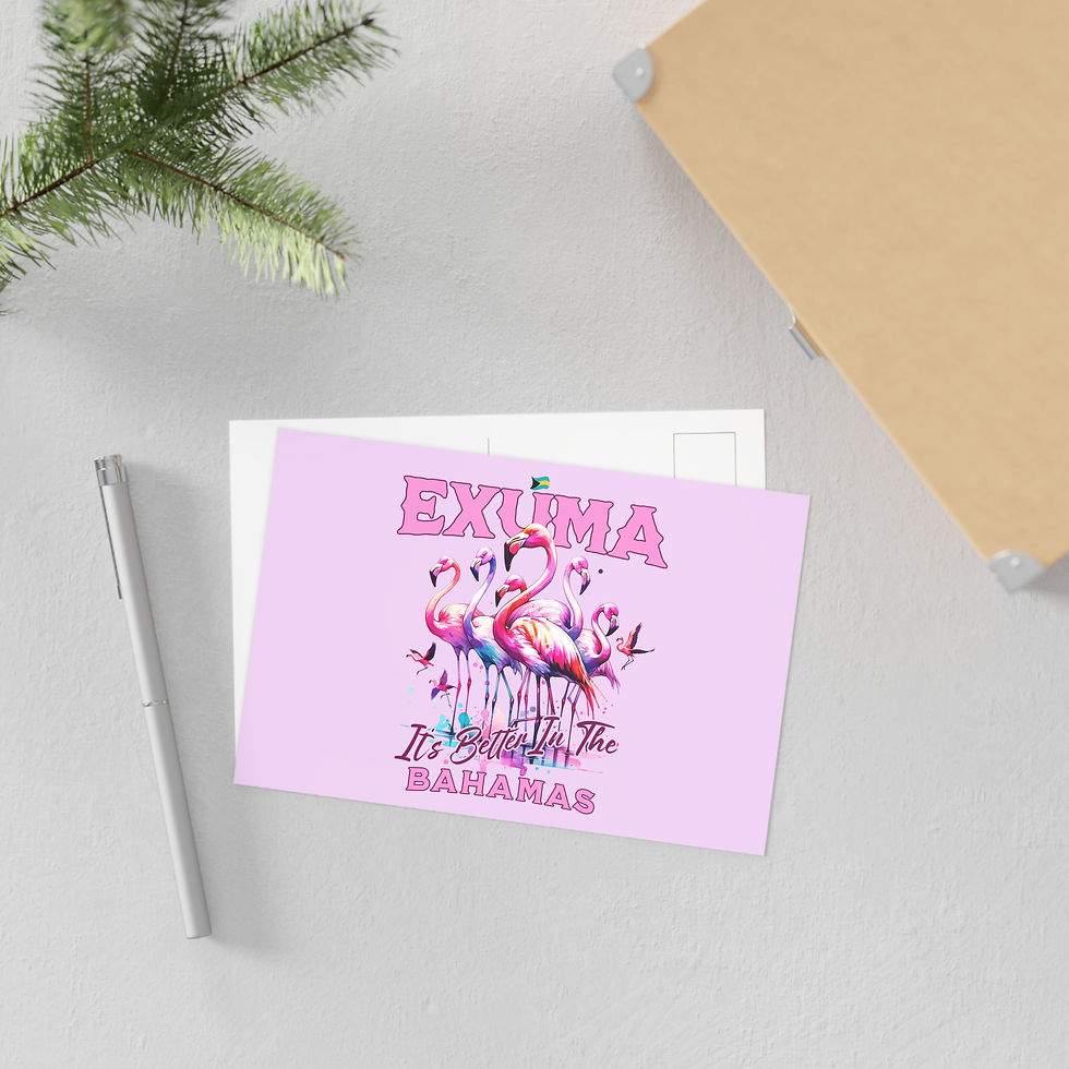 Thumbnail: Bahamas Postcard : Exuma Bahamas Flamingo : Bahamas Souvenir Gift
