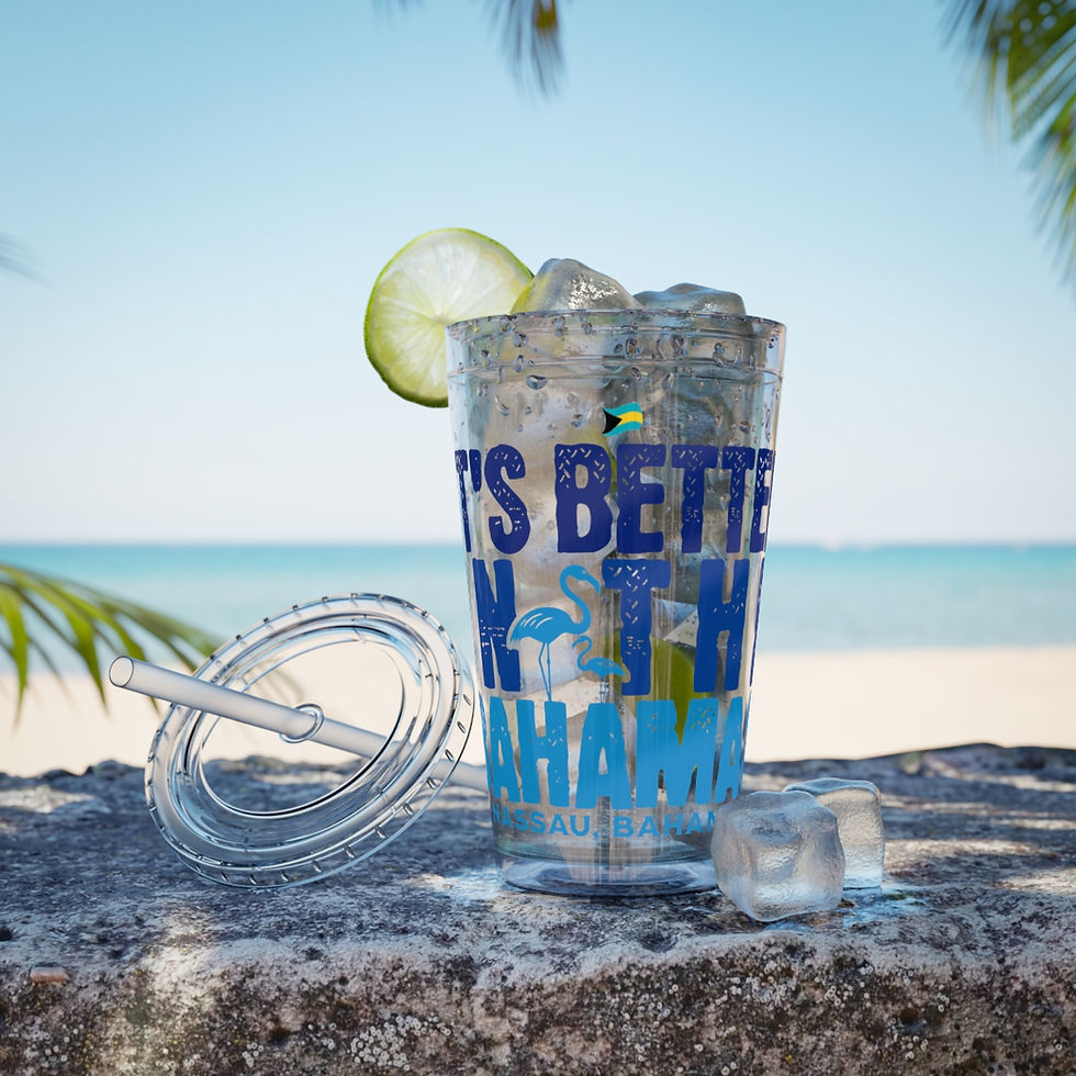 Thumbnail: Bahamas Souvenir Gift : Nassau It's Better In The Bahamas Tumbler With Straw
