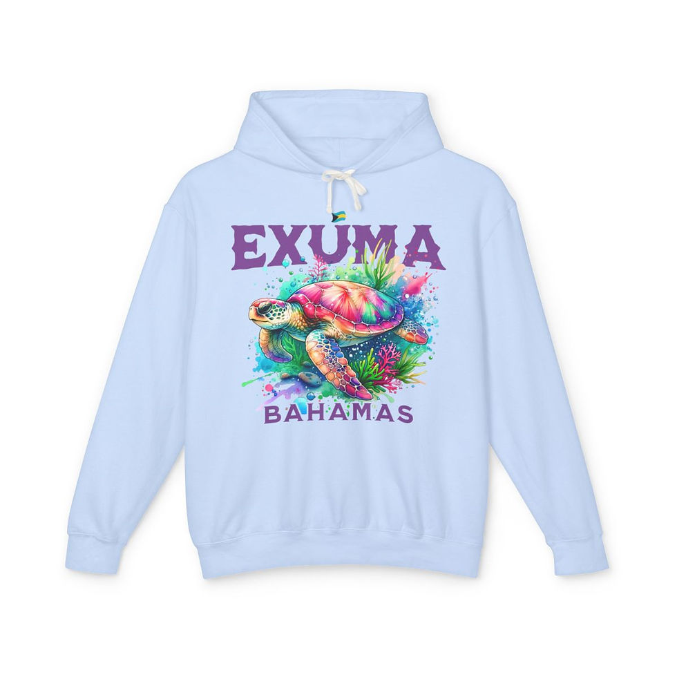 Thumbnail: Bahamas Souvenir Gift : Exuma Bahamas Sea Turtle Unisex Bahamas Hoodie