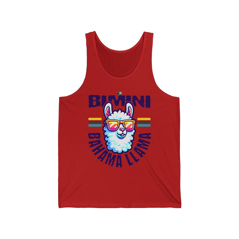 Thumbnail: Bahamas Souvenir Gift : Bimini Bahamas Bahama Llama Unisex Bahamas Tank Top
