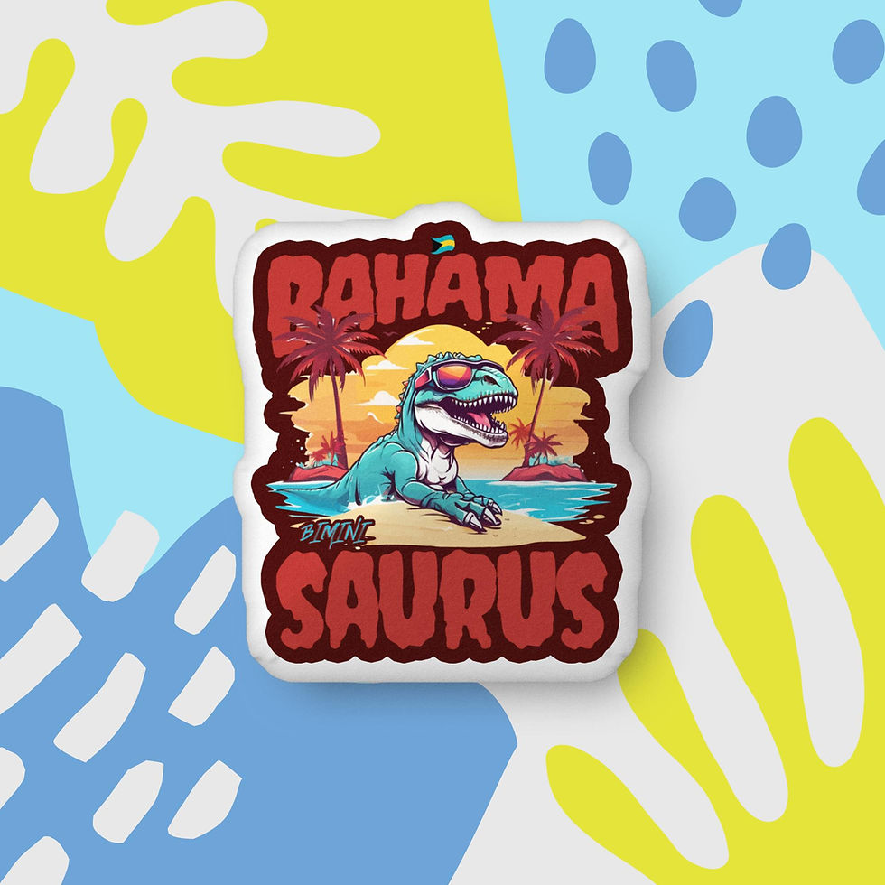 Thumbnail: Bahamas Souvenir Gift: Bimini Bahamas Bahama Saurus T-Rex Bahamas Pillow
