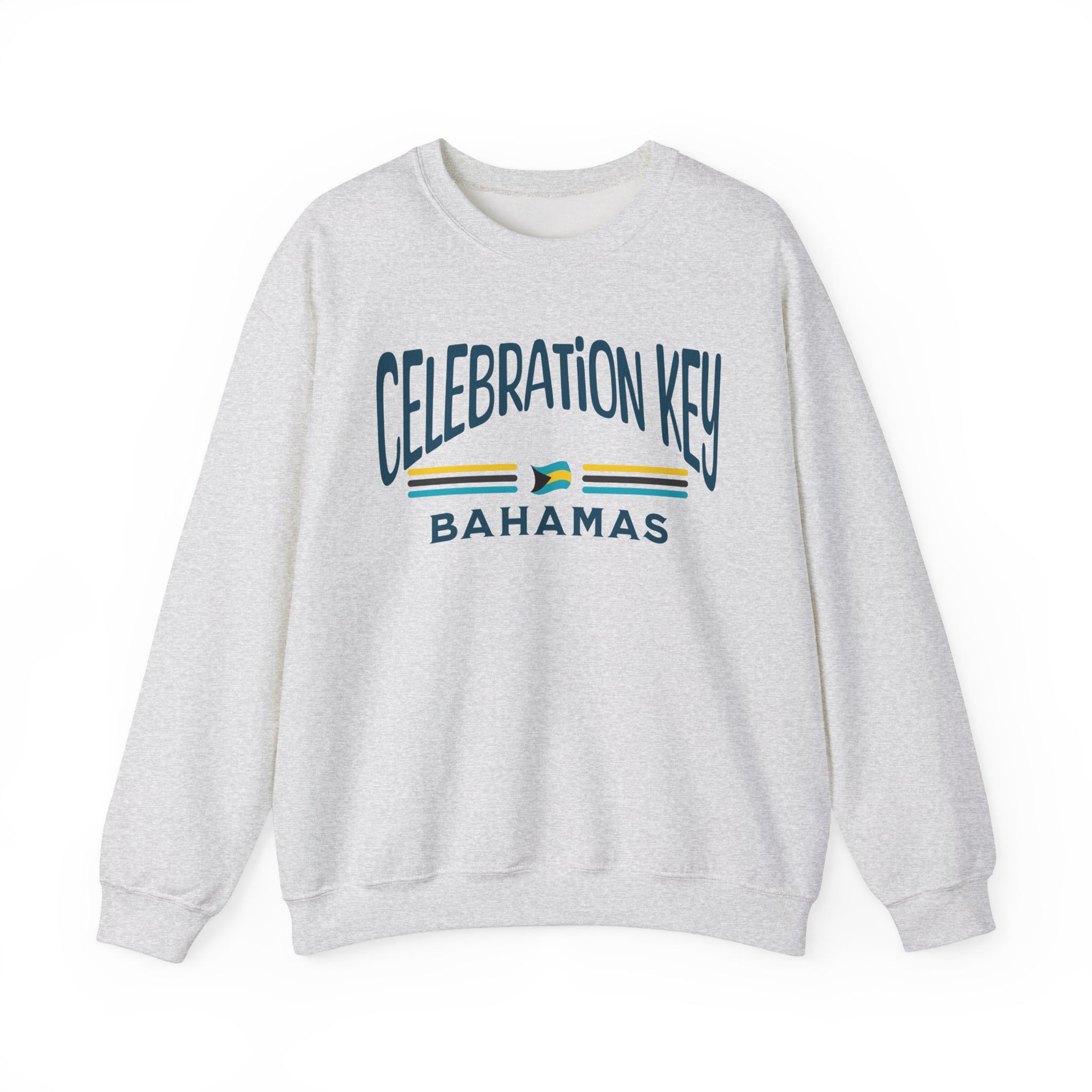 Bahamas Souvenir Gift : Celebration Key Bahamas Flag Unisex Bahamas Sweatshirt