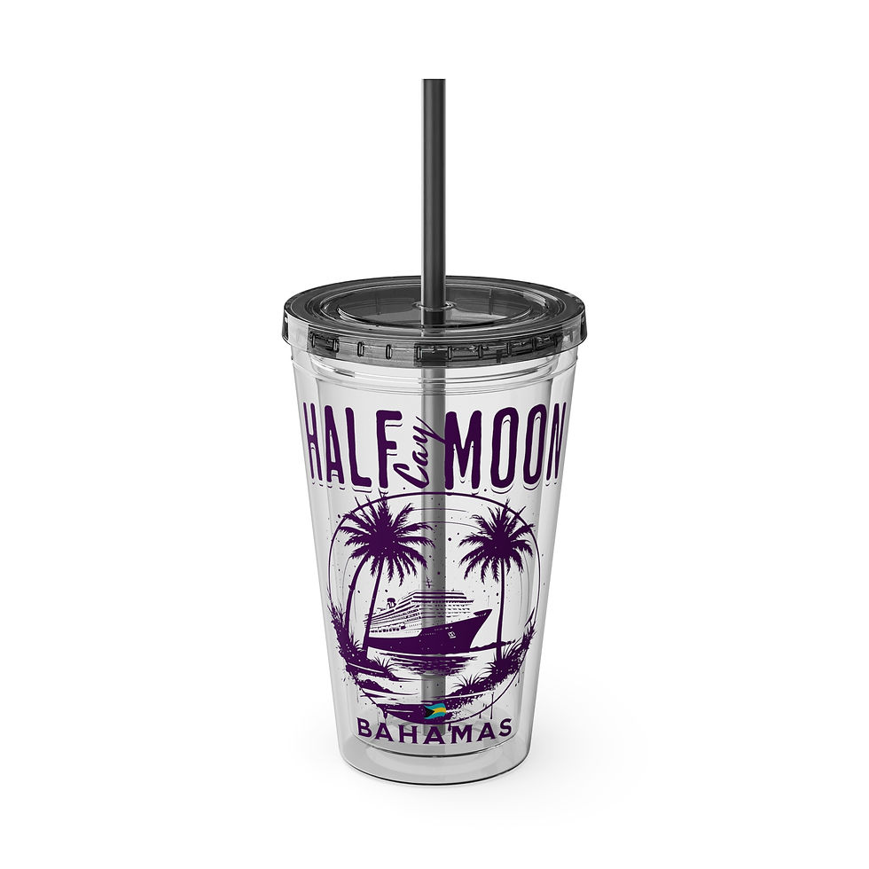 Thumbnail: Bahamas Souvenir Gift : Half Moon Cay Bahamas Island Bahamas Tumbler With Straw