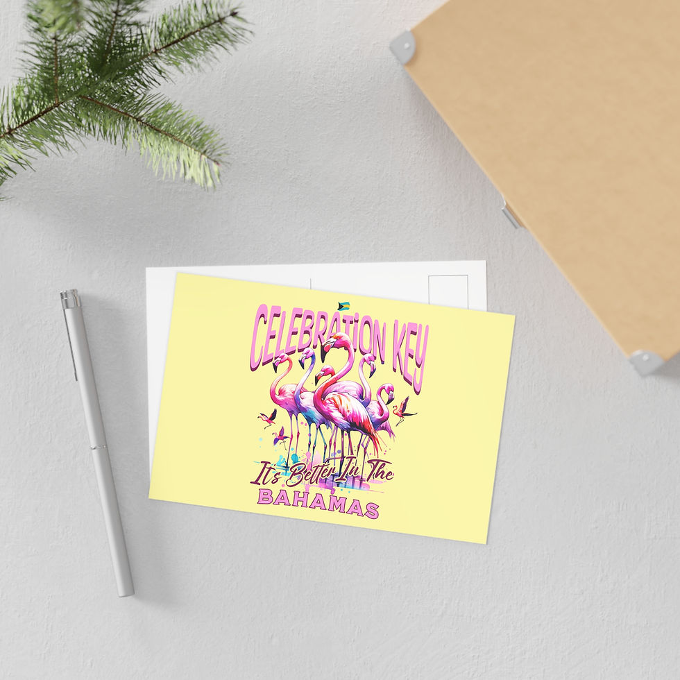 Thumbnail: Bahamas Postcard : Celebration Key Bahamas Flamingo Bahamas Souvenir Gift
