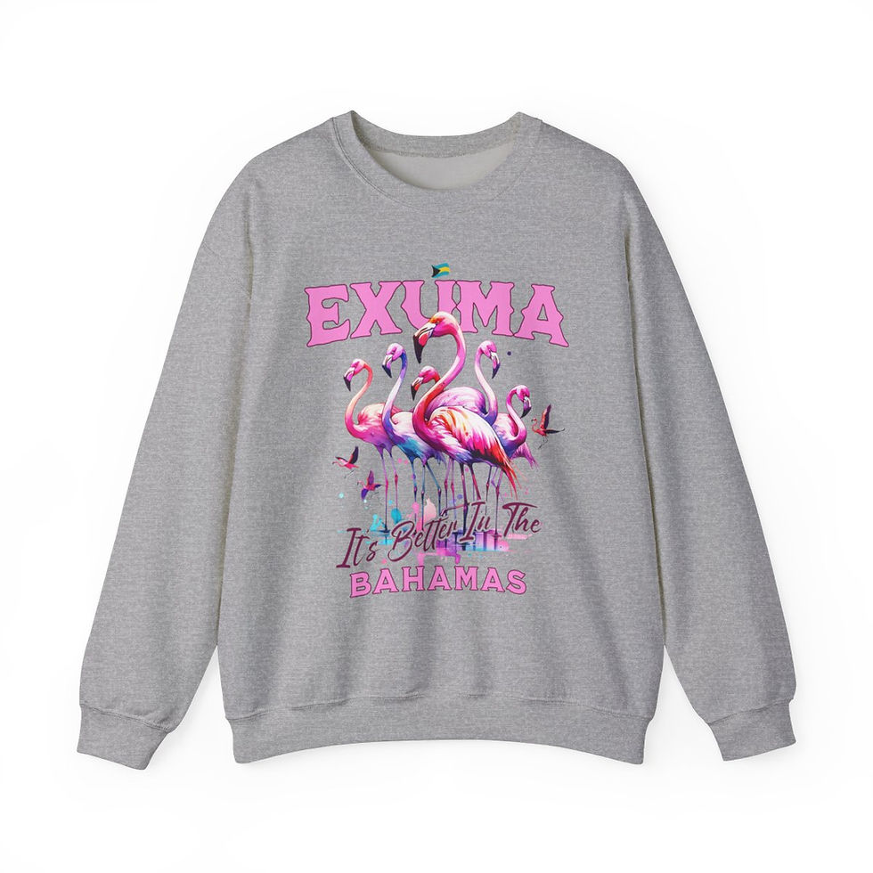 Thumbnail: Bahamas Souvenir Gift : Exuma Bahamas Flamingo Unisex Bahamas Sweatshirt