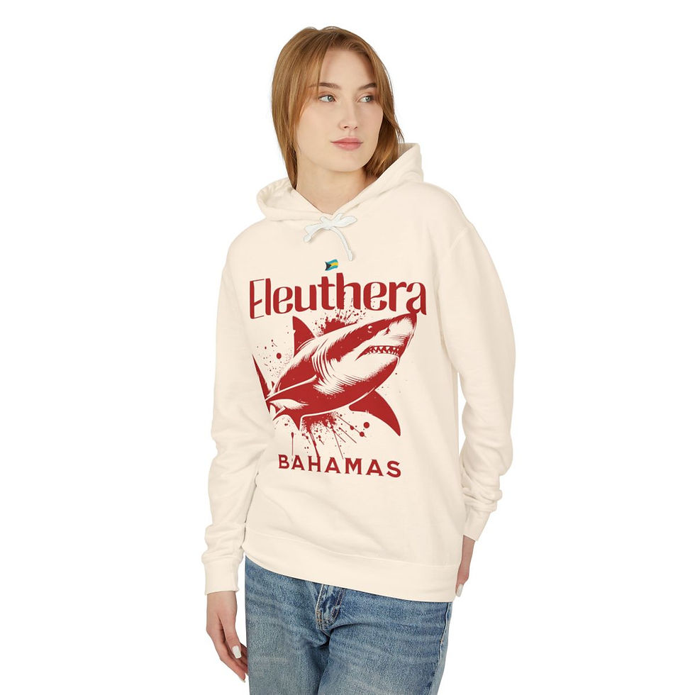 Thumbnail: Bahamas Souvenir Gift : Eleuthera Bahamas Shark Unisex Bahamas Hoodie