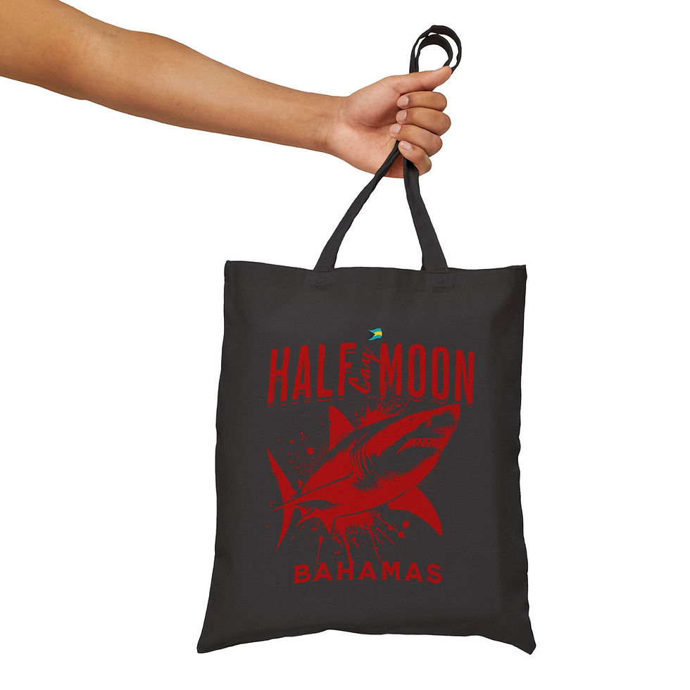 Thumbnail: Bahamas Souvenir Gift : Half Moon Cay Bahamas Shark Bahamas Tote Bag