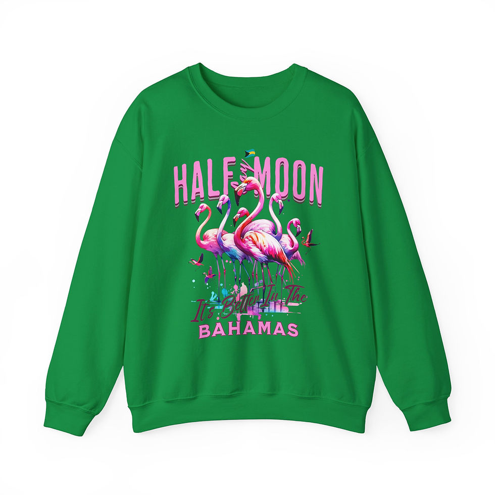 Thumbnail: Bahamas Souvenir Gift : Half Moon Cay Bahamas Flamingo Unisex Bahamas Sweatshirt