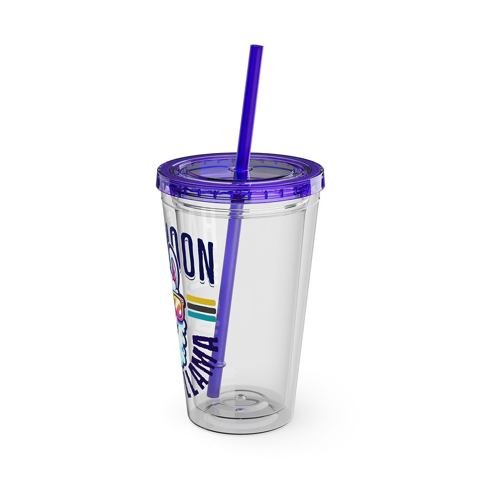 Thumbnail: Bahamas Souvenir Gift : Half Moon Cay Bahama Llama Bahamas Tumbler With Straw