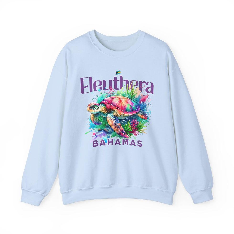 Thumbnail: Bahamas Souvenir Gift : Eleuthera Bahamas Sea Turtle Unisex Bahamas Sweatshirt