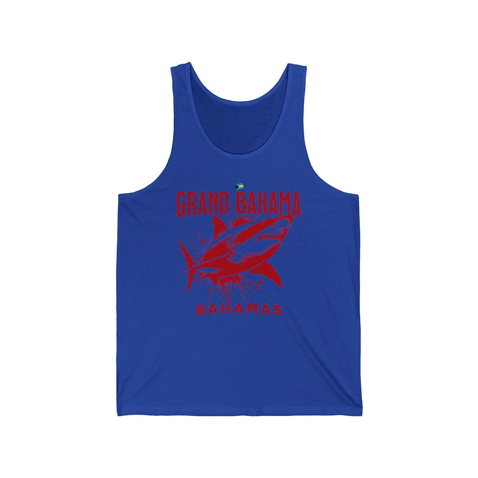 Thumbnail: Bahamas Souvenir Gift : Grand Bahama Bahamas Shark Unisex Bahamas Tank Top