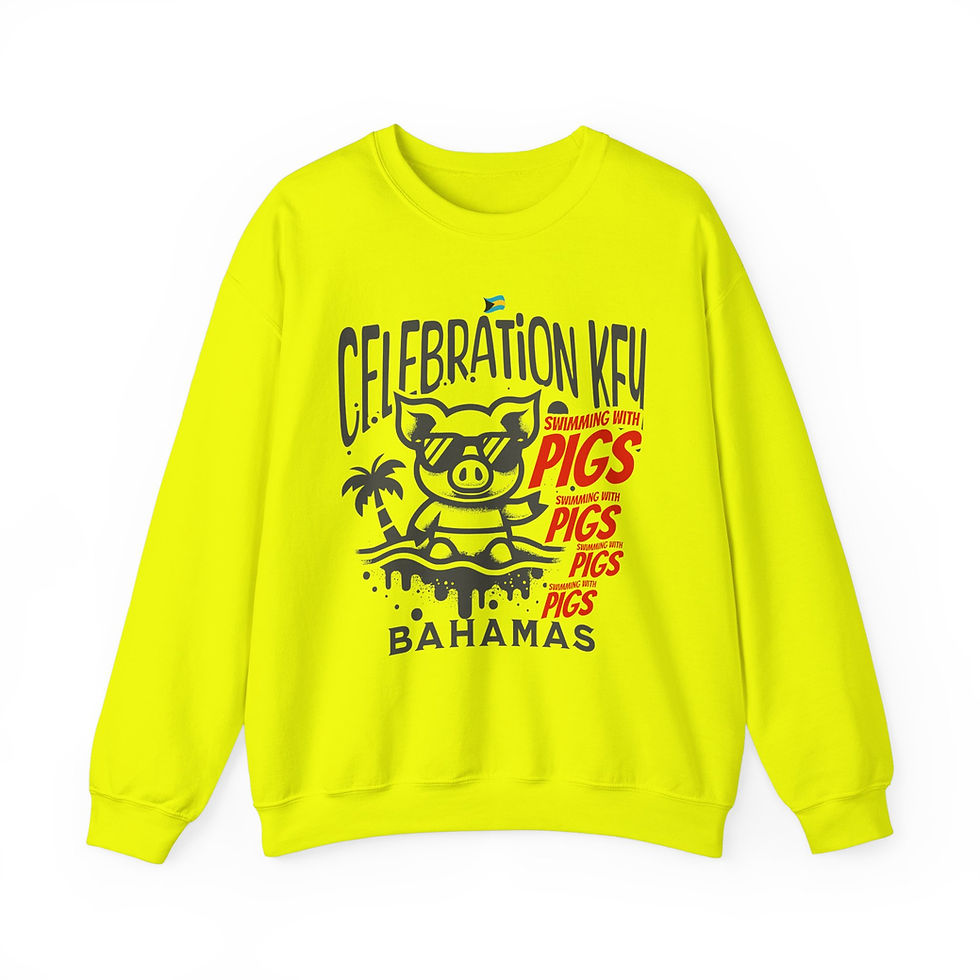 Thumbnail: Bahamas Souvenir Gift : Celebration Key Swimming Pigs Unisex Bahamas Sweatshirt
