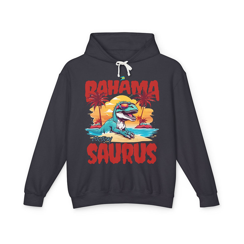 Thumbnail: Bahamas Souvenir Gift : CocoCay Bahama Saurus T-Rex Unisex Bahamas Hoodie