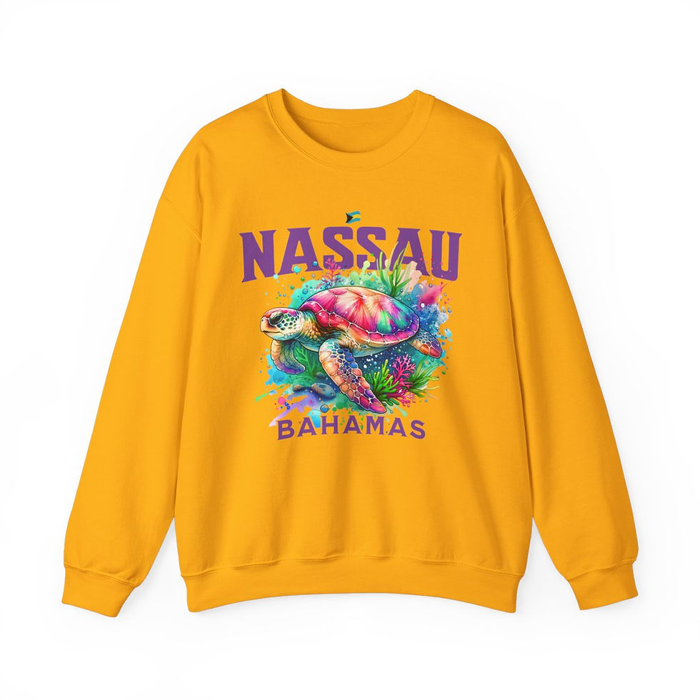 Thumbnail: Bahamas Souvenir Gift : Nassau Bahamas Sea Turtle Unisex Bahamas Sweatshirt