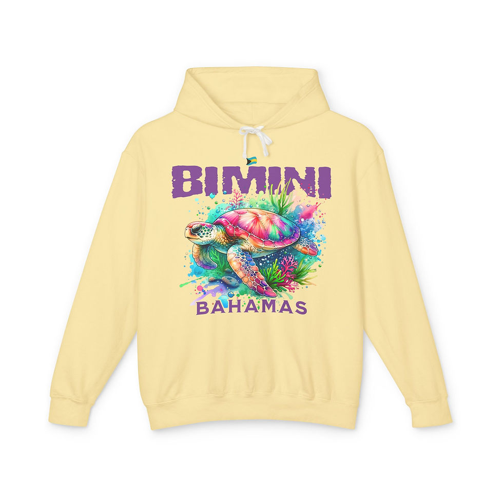 Thumbnail: Bahamas Souvenir Gift : Bimini Bahamas Sea Turtle Unisex Bahamas Hoodie