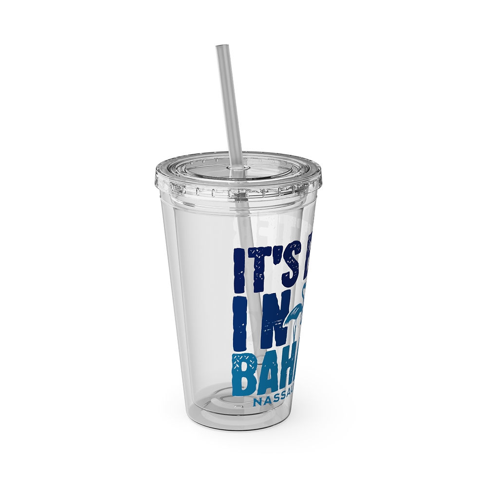 Thumbnail: Bahamas Souvenir Gift : Nassau It's Better In The Bahamas Tumbler With Straw