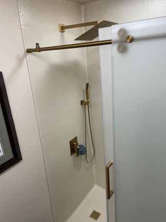 Seamless Shower System  with Custom Flake Color in Residential Home