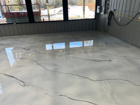 Metallic Flooring in Commercial Show Room 