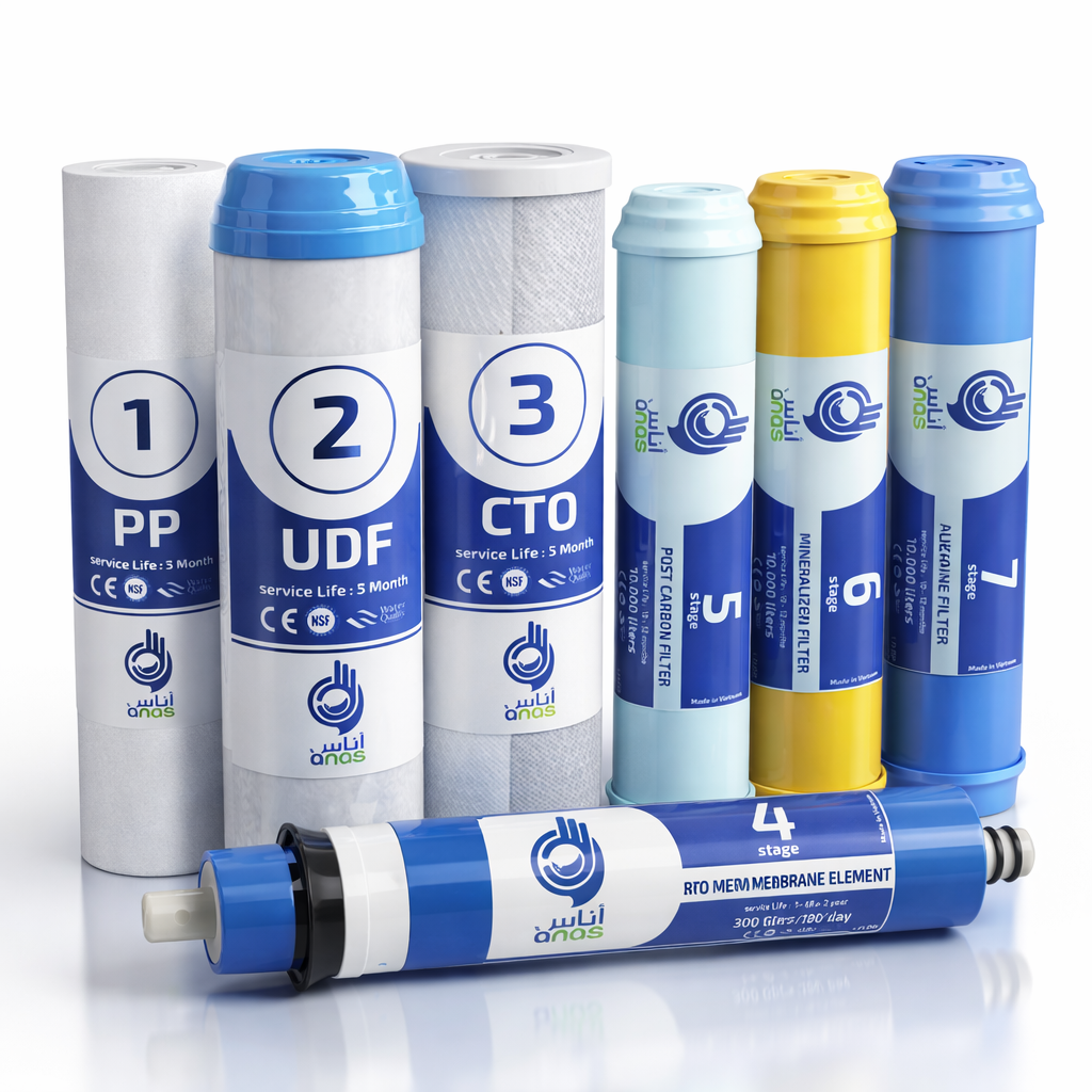 طقم شمعات فلاتر مياه المراحل 7 كاملة