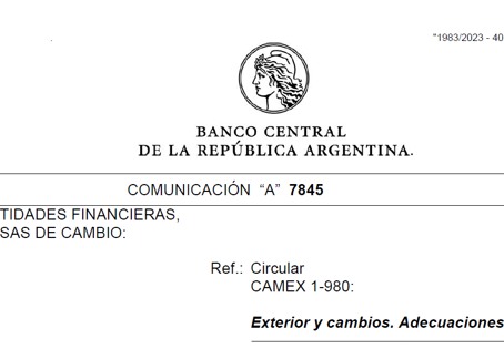 Comunicación A 7845