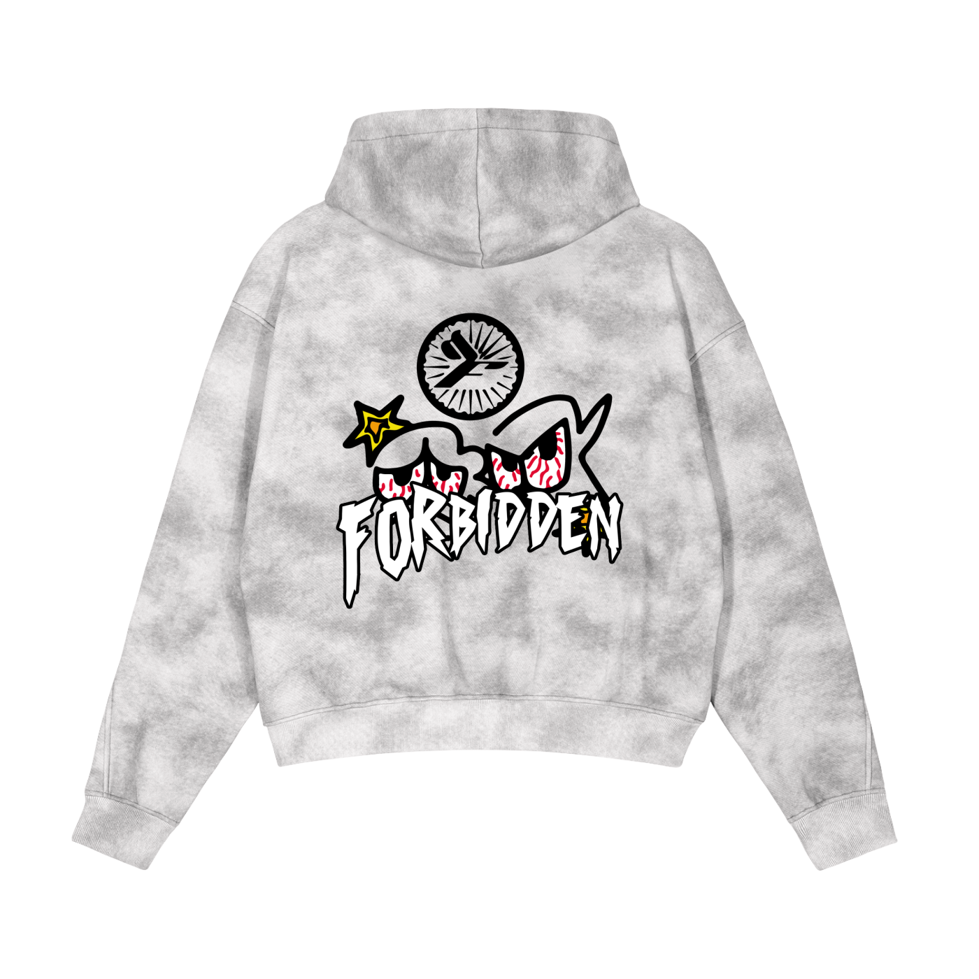 Dirty Washed Boxy Zip-up Fleece Hoodie