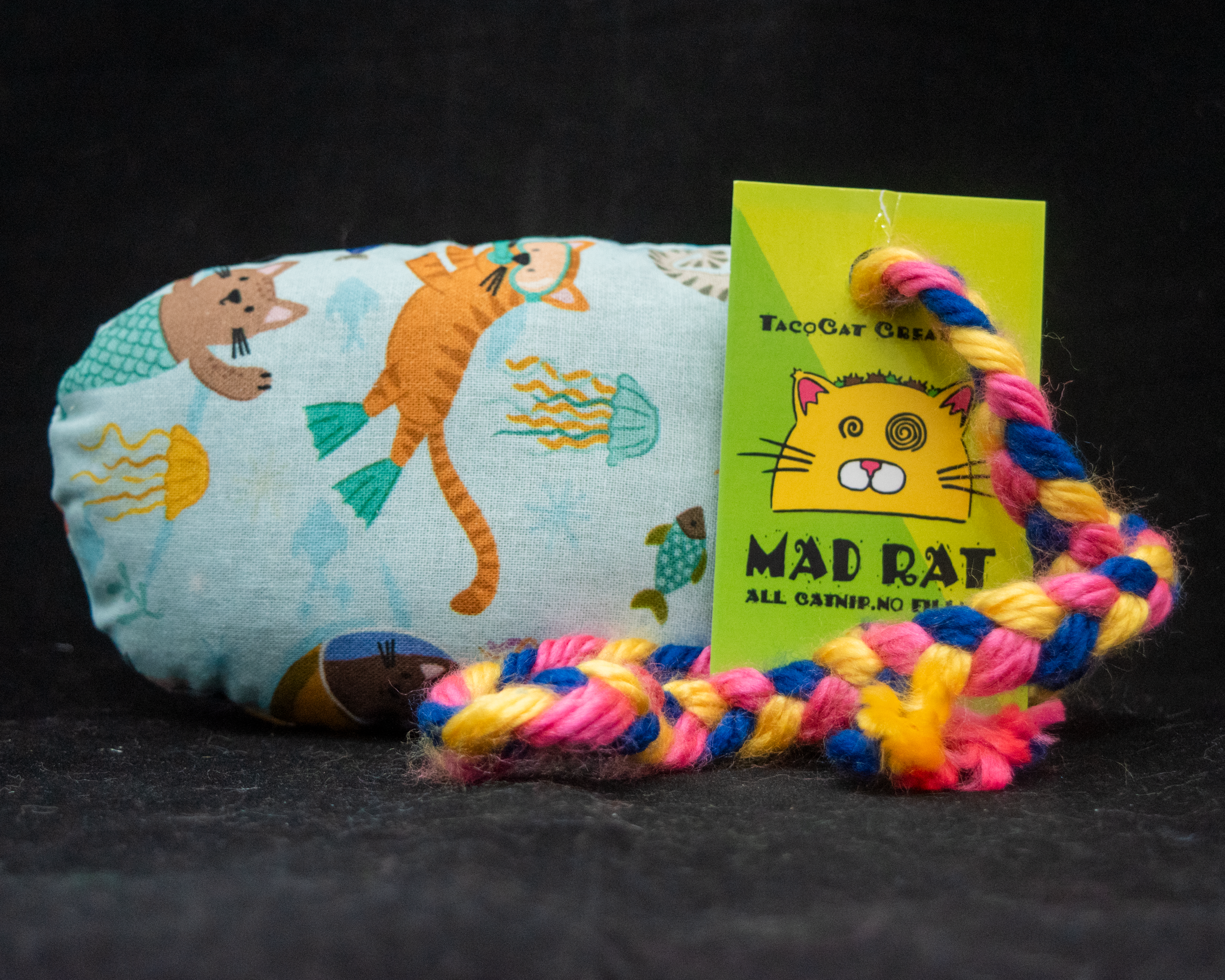 Cats Under the Sea Pattern MadRat Stuffed Catnip Toy