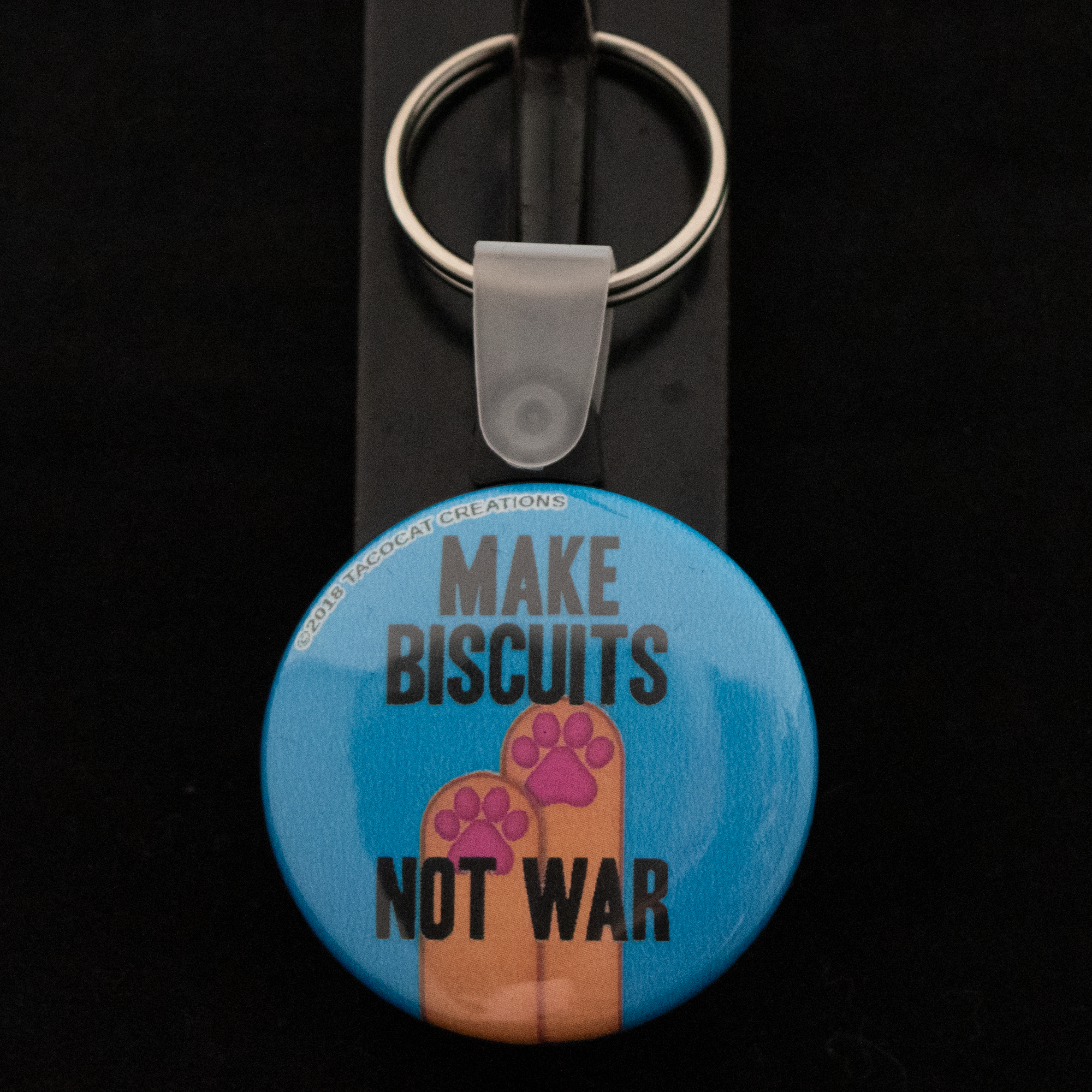 Make Biscuits Not War Keychain
