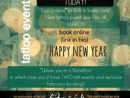 Tattoo event today + REMINDERS!