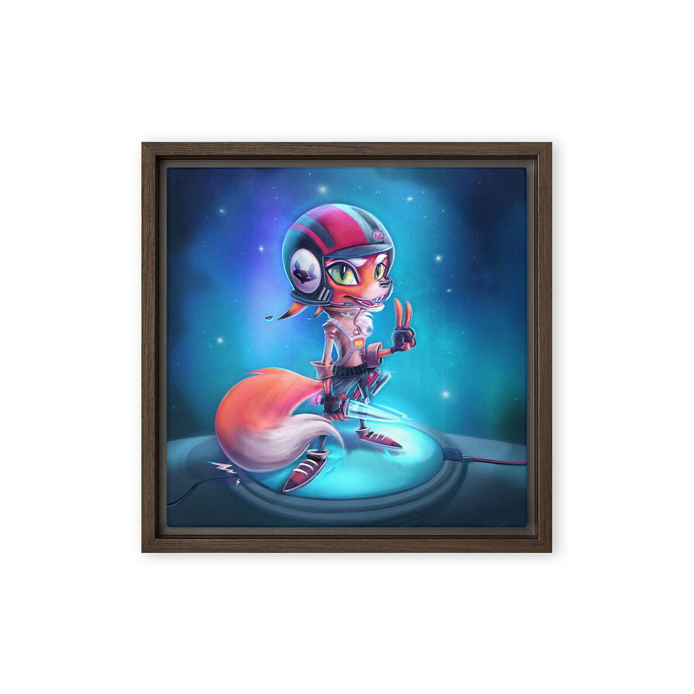 Miniature : Rebel helmeted fox - toile & cadre