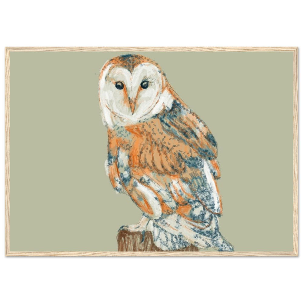 Owl Fine Art Wooden Framed Poster
