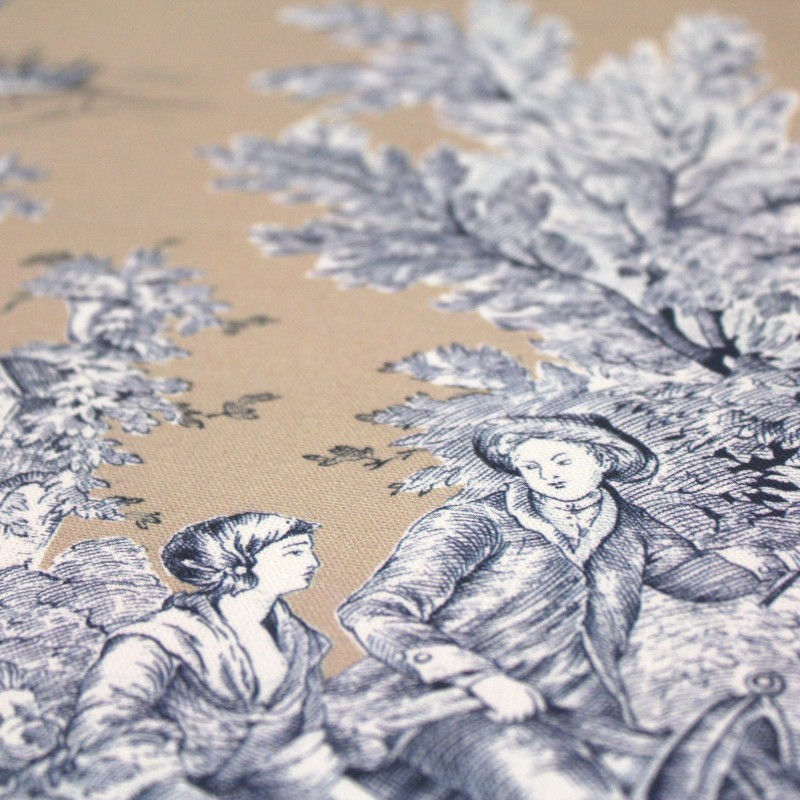 Thumbnail: Toile 명화 원단  280cm x 50 cm - Beige