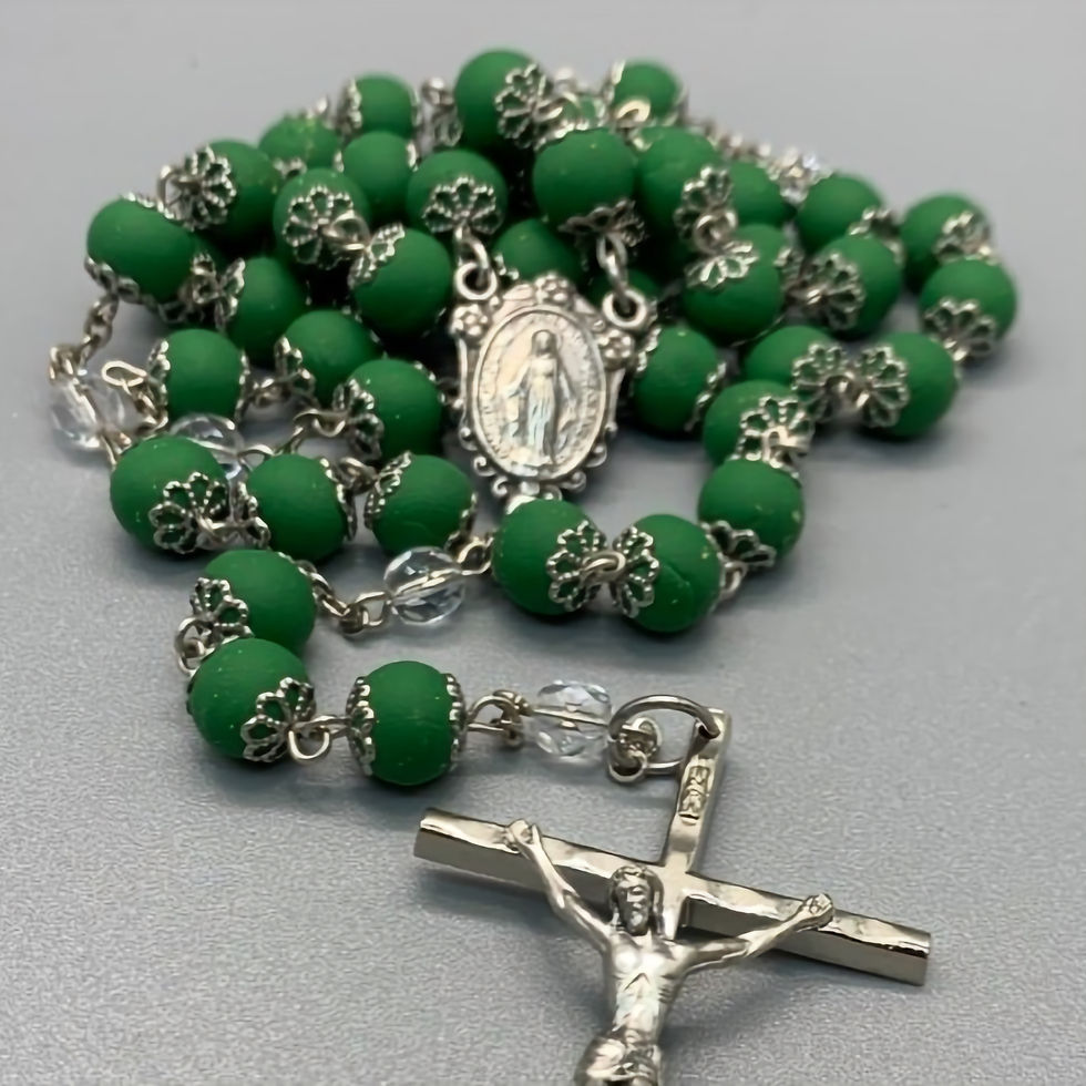 Green rosary from flowers