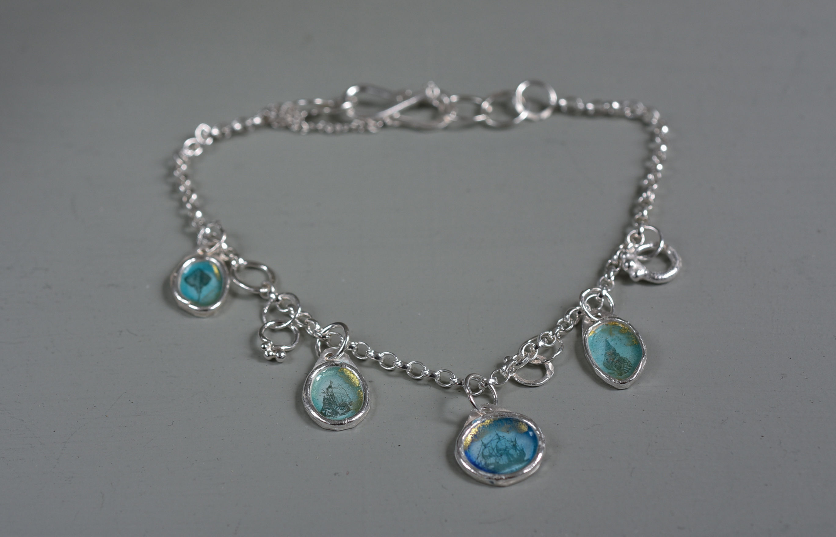 Silver Bracelet with seafaring motifs