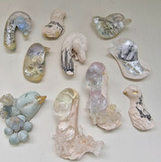 Bio resin birds- printed and embedded