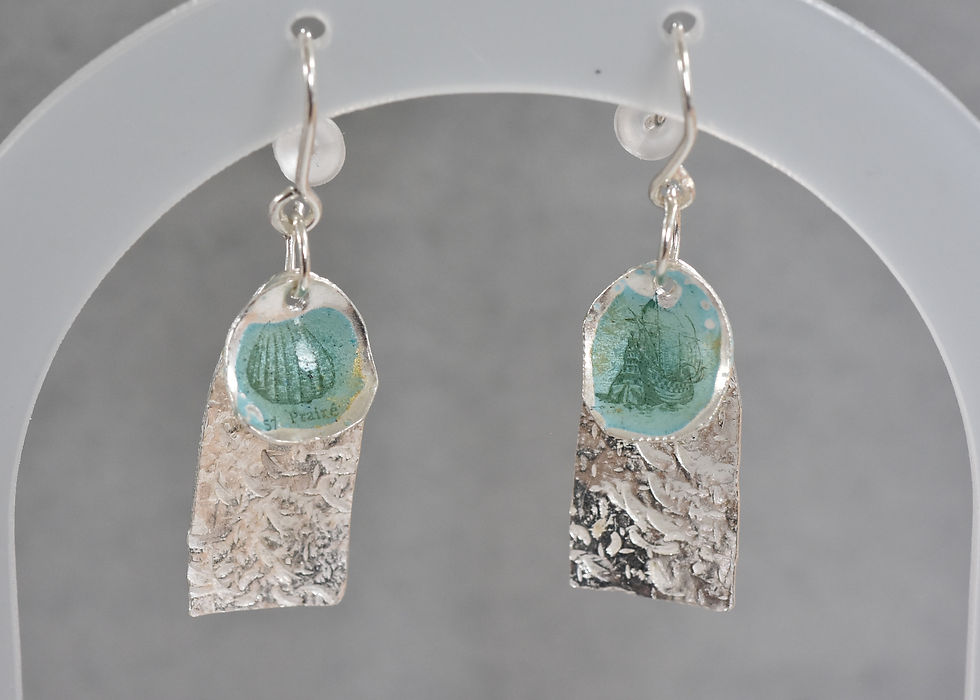 Thumbnail: Silver and Enamel ship and shell drops