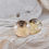 Thumbnail: Yellow gold textured stud earrings