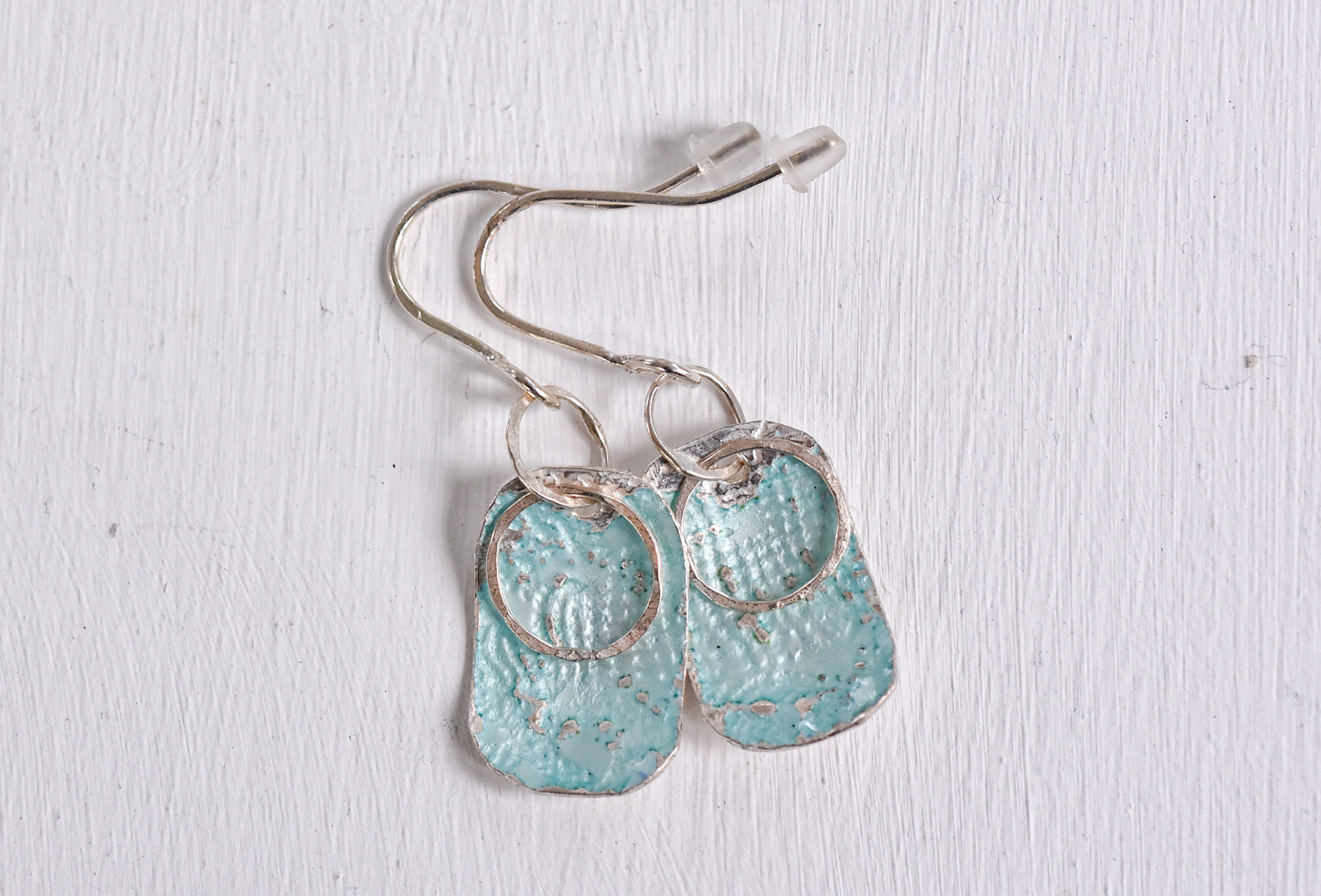 Pale Blue curved textured drops