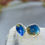 Thumbnail: Rich blue teeny silver and enamel studs