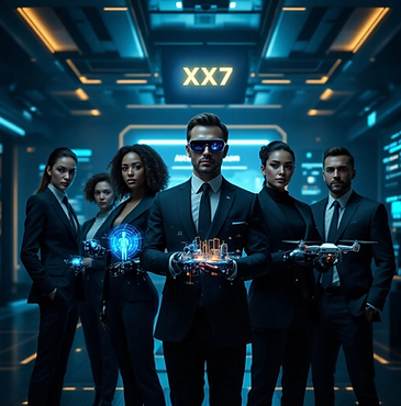 xx7 ai reps standing together to represent the dominate package