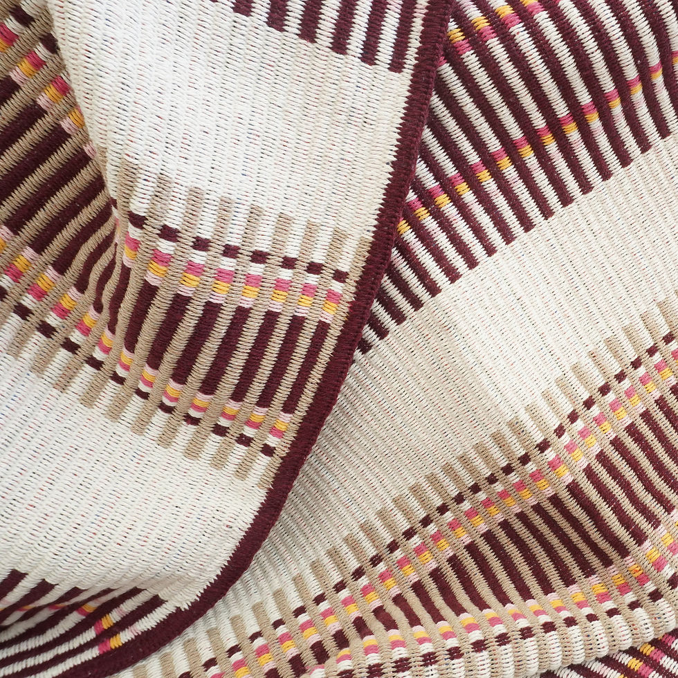 Miniature : Adraga Blanket, Cream/Burgundy