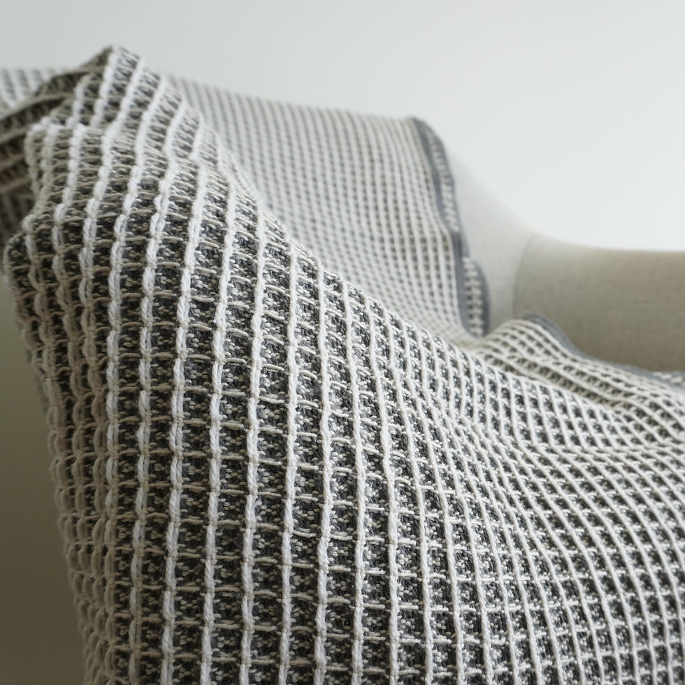 Grey blanket “Odeceixe” in recycled cotton, 170X220cm, Menizas d’aire
