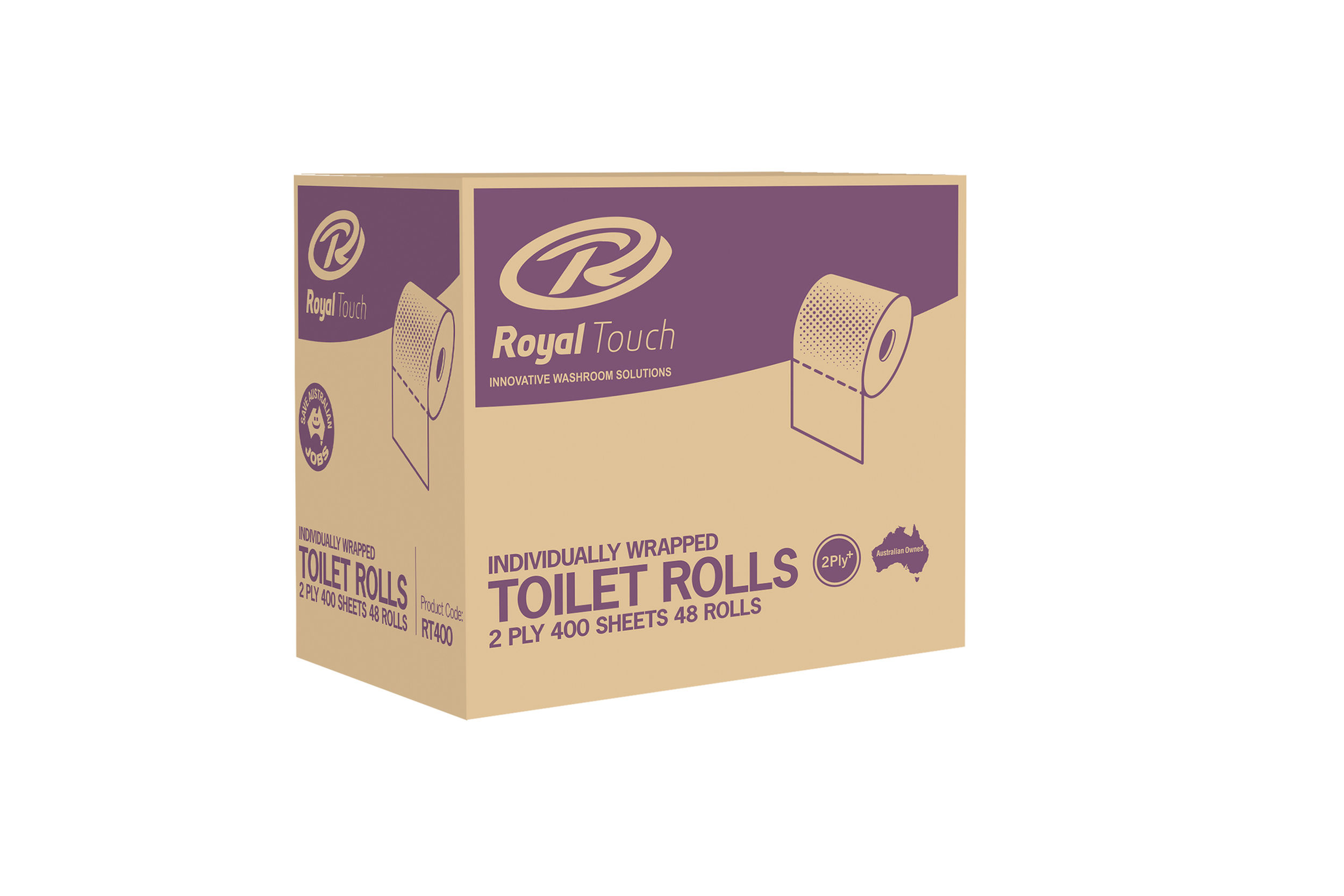 Royal Touch Toilet Paper 2 ply, 400 sheets - Carton of 48