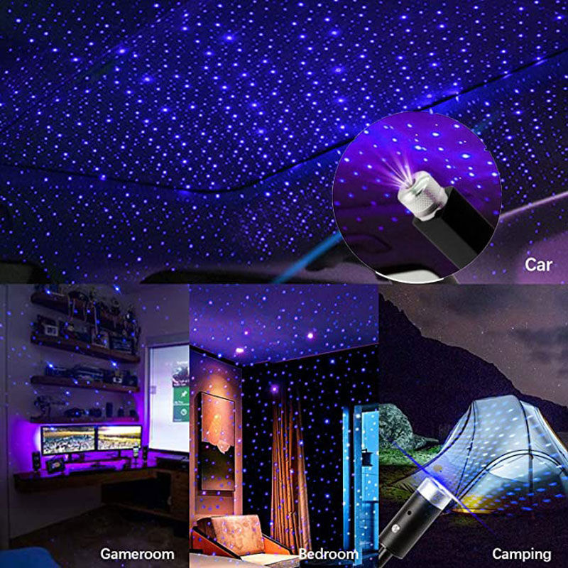 Thumbnail: Mini LED Car Roof Star Night Light Projector Atmosphere Galaxy Lamp USB Decorati