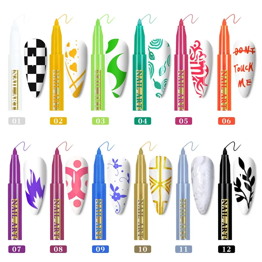 Thumbnail: Nail Art Drawing Graffiti Pen, Liner Brush, 3D Abstract, DIY Flower Pattern, Bea