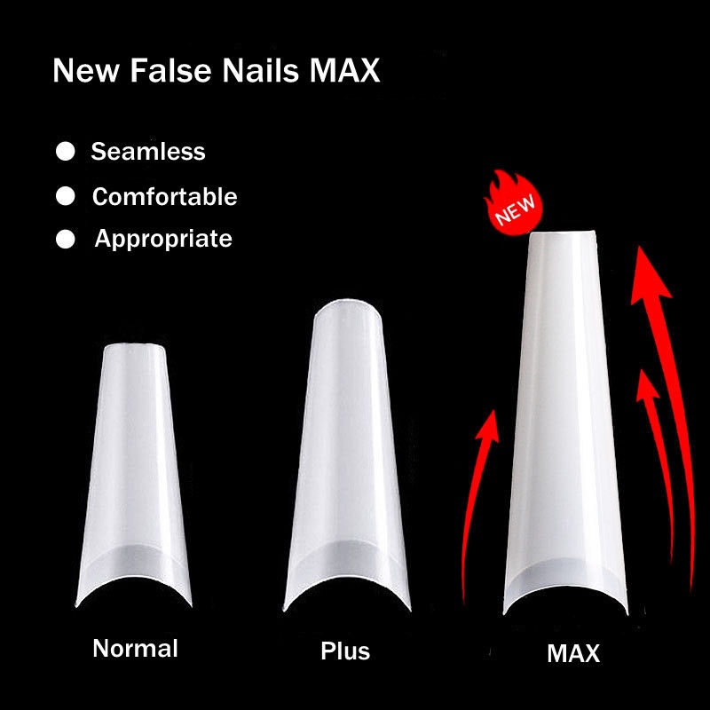Thumbnail: Nail Tips 504pcs Natural Clear French Coffin Fake Nails Half Cover Acrylic Nails