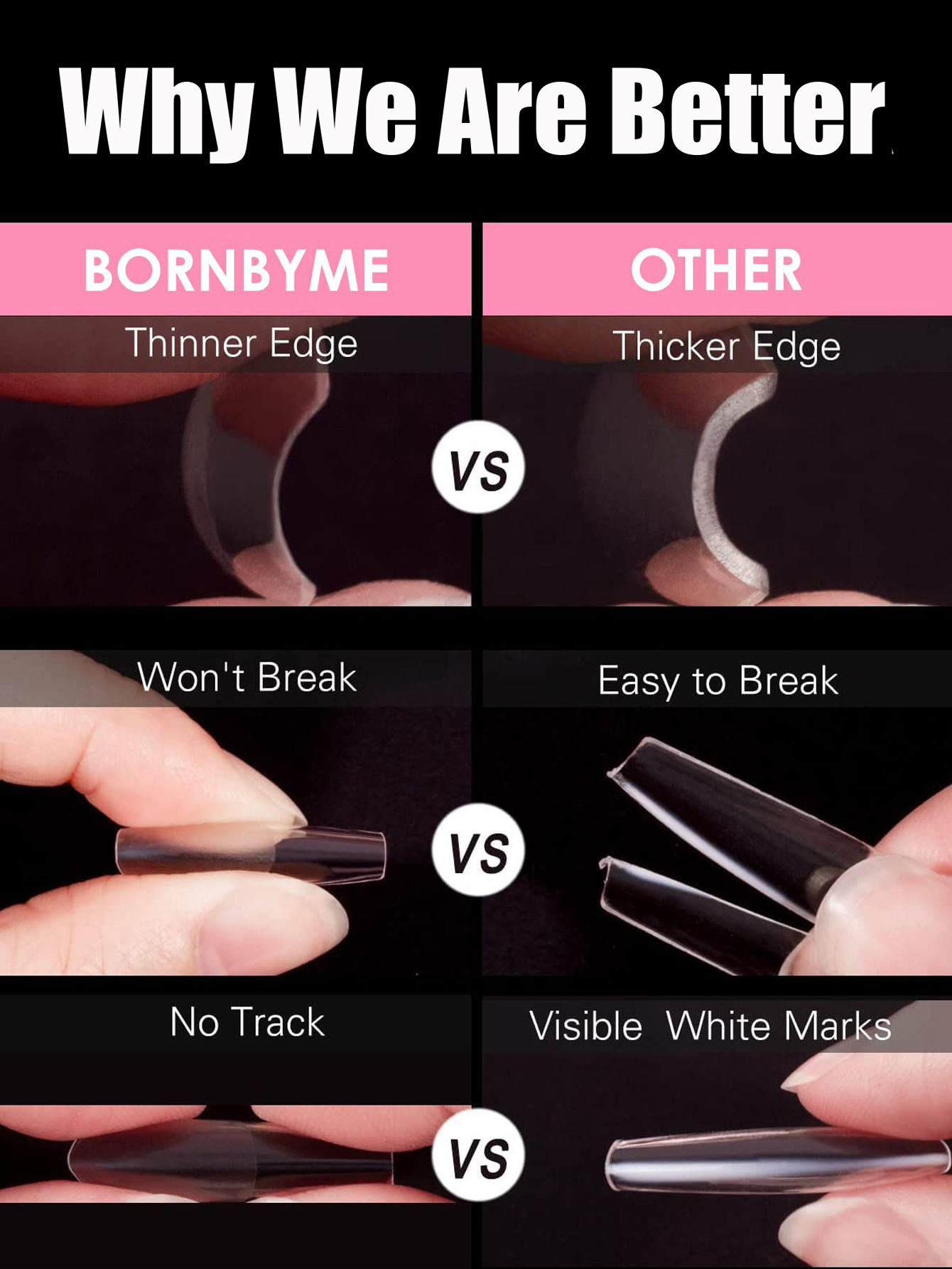 20/100/200/420/1000 PCSNail Tips Extra Short Duck Feet Flared Nail Tips Half Cov