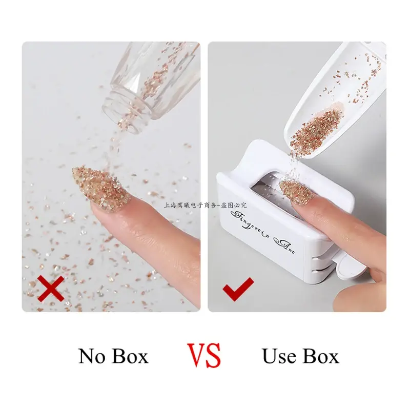 Thumbnail: Nails Art Glitter Powder Sequins Double Layer Manicure Tool Gems Decorations Rec